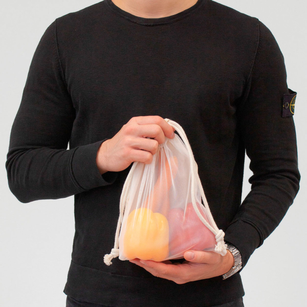 COLOMBO – Obst- und Gemüsebeutel aus Baumwolle mit Nylon-Netz