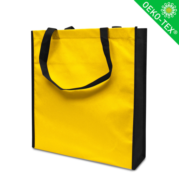 53 Lisboa Einkaufstasche mit Boden- und Seitenfalte - gelb-schwarz