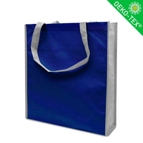 53 Lisboa Einkaufstasche mit Boden- und Seitenfalte - marineblau-grau