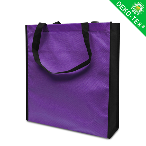 53 Lisboa Einkaufstasche mit Boden- und Seitenfalte - violet-schwarz