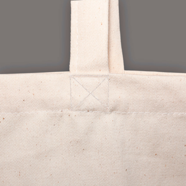 23-10 Schwere Baumwolltasche mit Bodenfalte und kurzen Henkeln - Detail