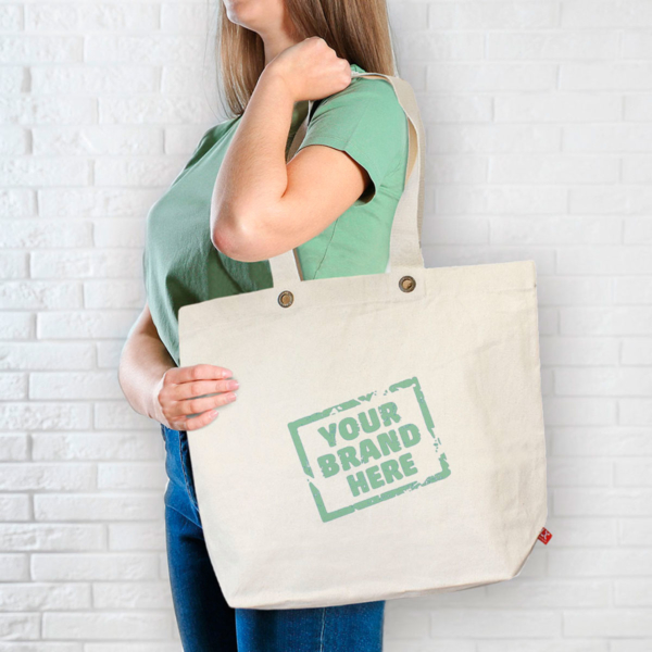 Lagos – schwere Baumwolltasche mit Bodenfalte und kurzen Henkeln